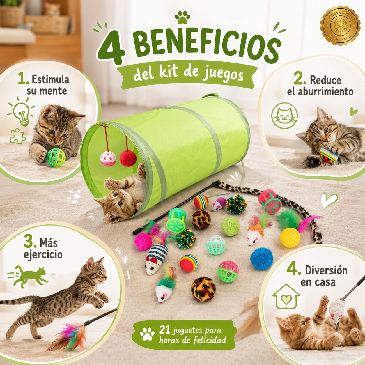 KittyBox™ 🎁🐱🎉21 Piezas De Juguetes Para Gatitos Surti⭐⭐⭐⭐⭐