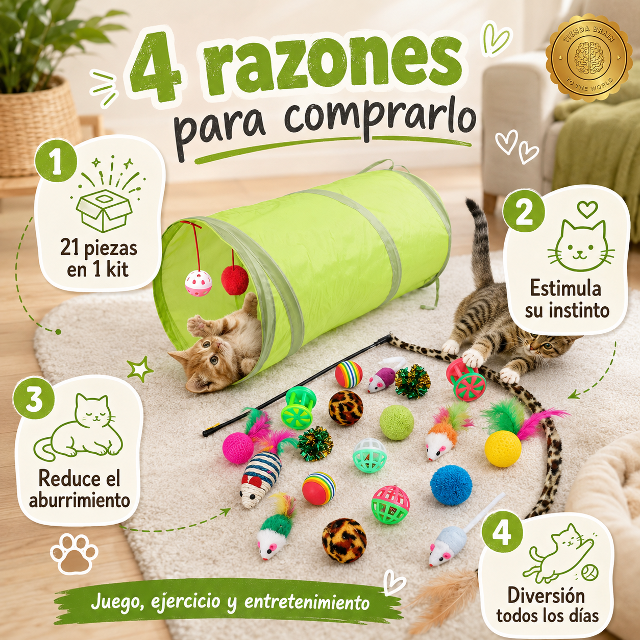 KittyBox™ 🎁🐱🎉21 Piezas De Juguetes Para Gatitos Surti⭐⭐⭐⭐⭐