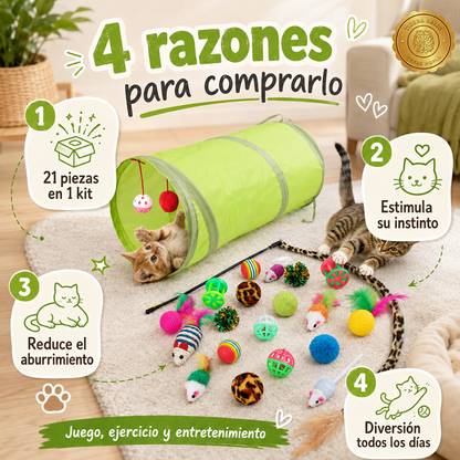 KittyBox™ 🎁🐱🎉21 Piezas De Juguetes Para Gatitos Surti⭐⭐⭐⭐⭐