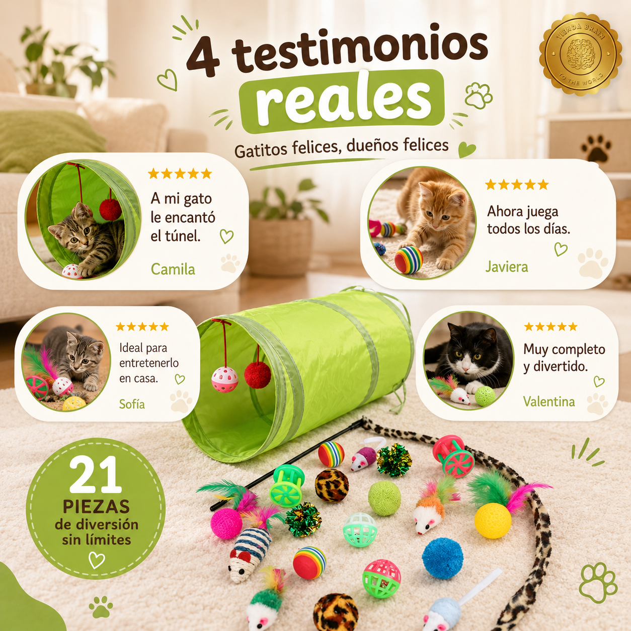KittyBox™ 🎁🐱🎉21 Piezas De Juguetes Para Gatitos Surti⭐⭐⭐⭐⭐
