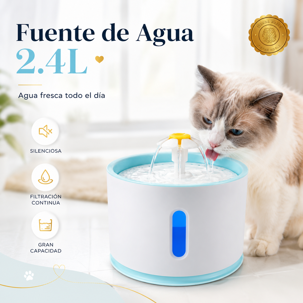 DrinkCircle™ 🔄🐶🐱Fuente de Agua Electrica Redonda⭐⭐⭐⭐⭐