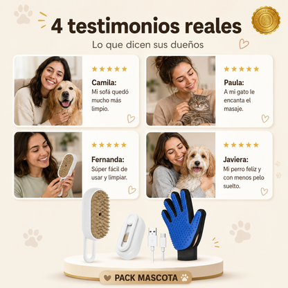 PetGlove Duo™🐶🛁Pack Guante Para Mascota +Cepillo⭐⭐⭐⭐⭐