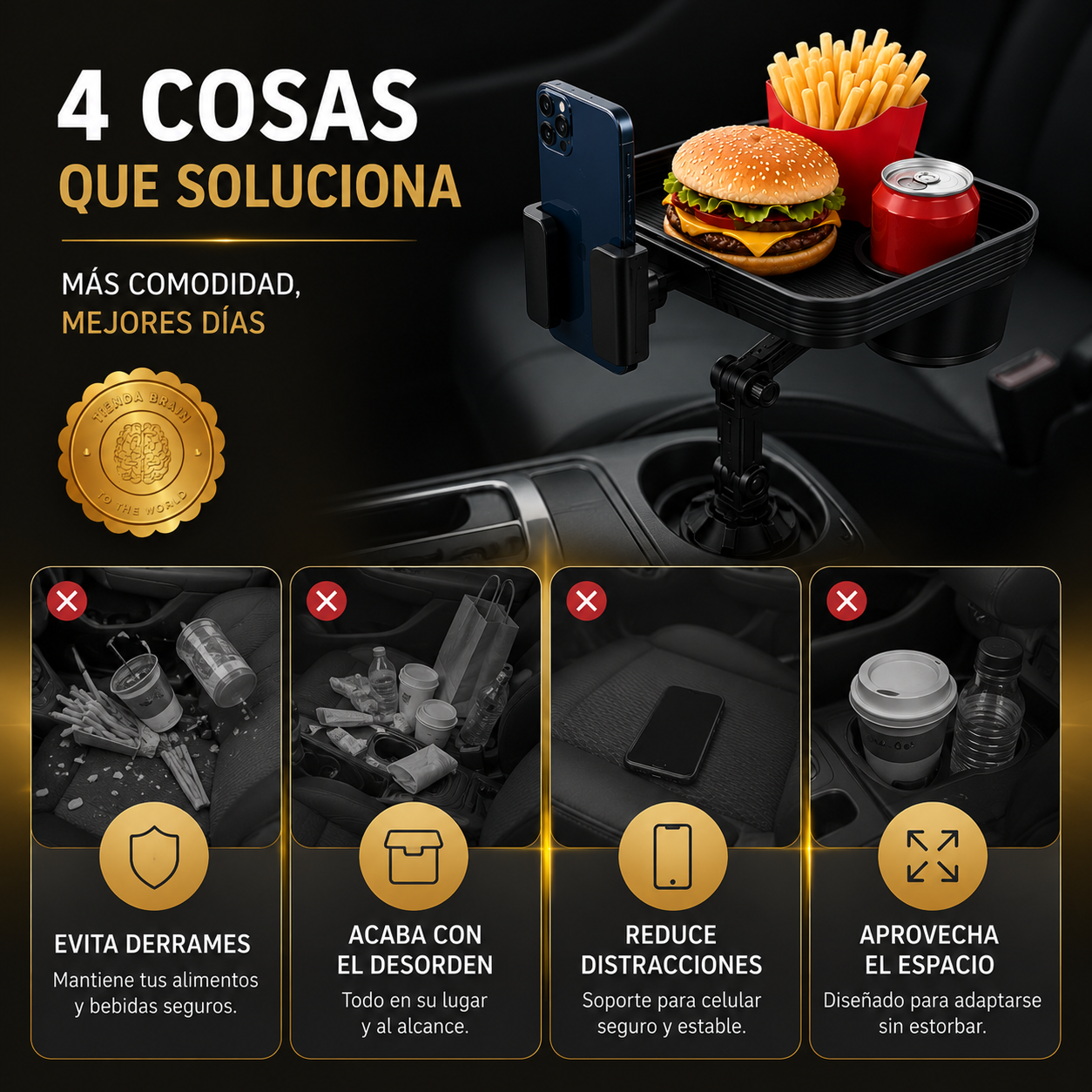 🚗✨ CarTray™: Bandeja para Vehículos 🍔🛣️ ⭐⭐⭐⭐⭐