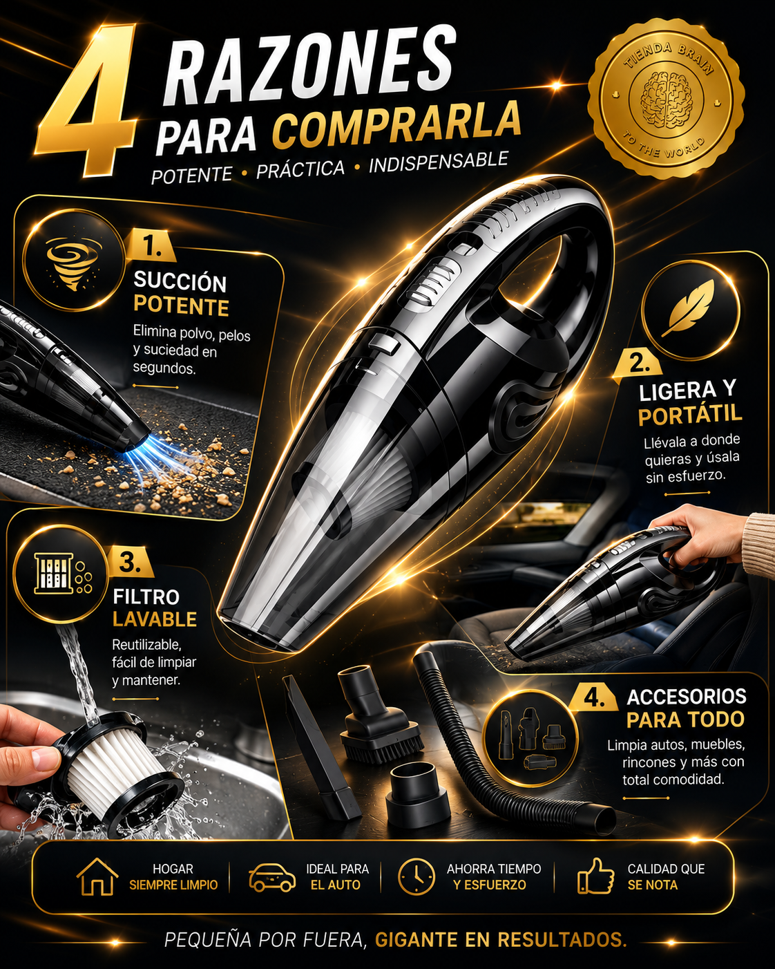 CarSunClean™ 🚗☀️Aspiradora Inalambrica Portatil Carsun ⭐⭐⭐⭐⭐