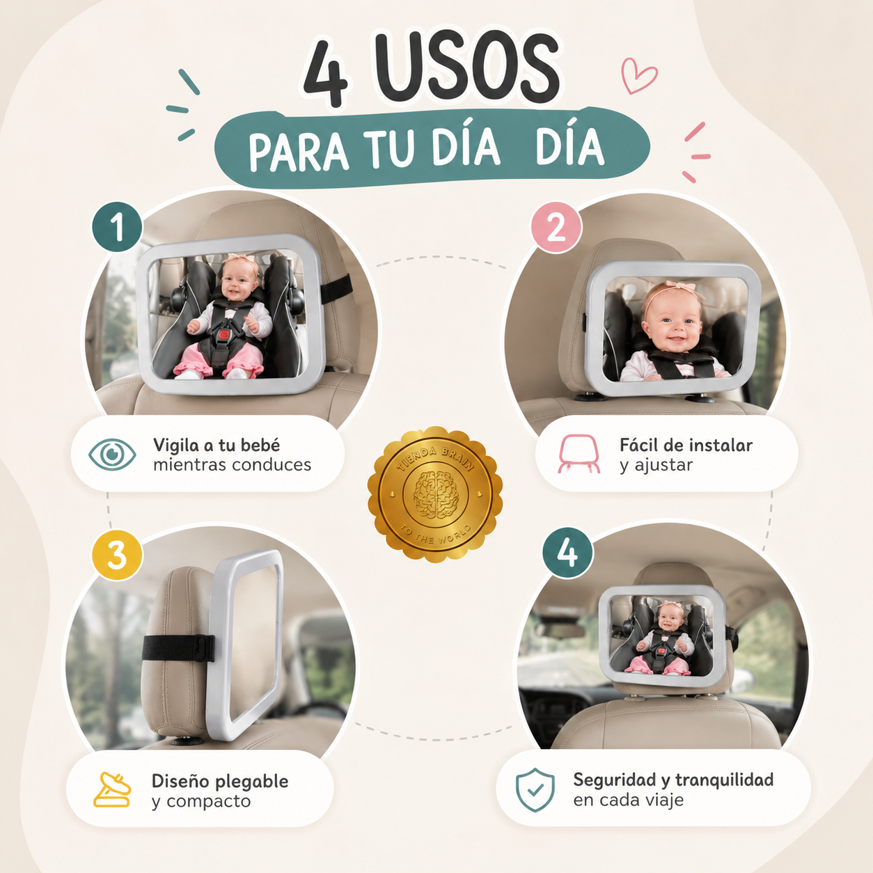 SafeMirror™ 🍼🛡️ESPEJO BABY MIRROR ⭐⭐⭐⭐⭐