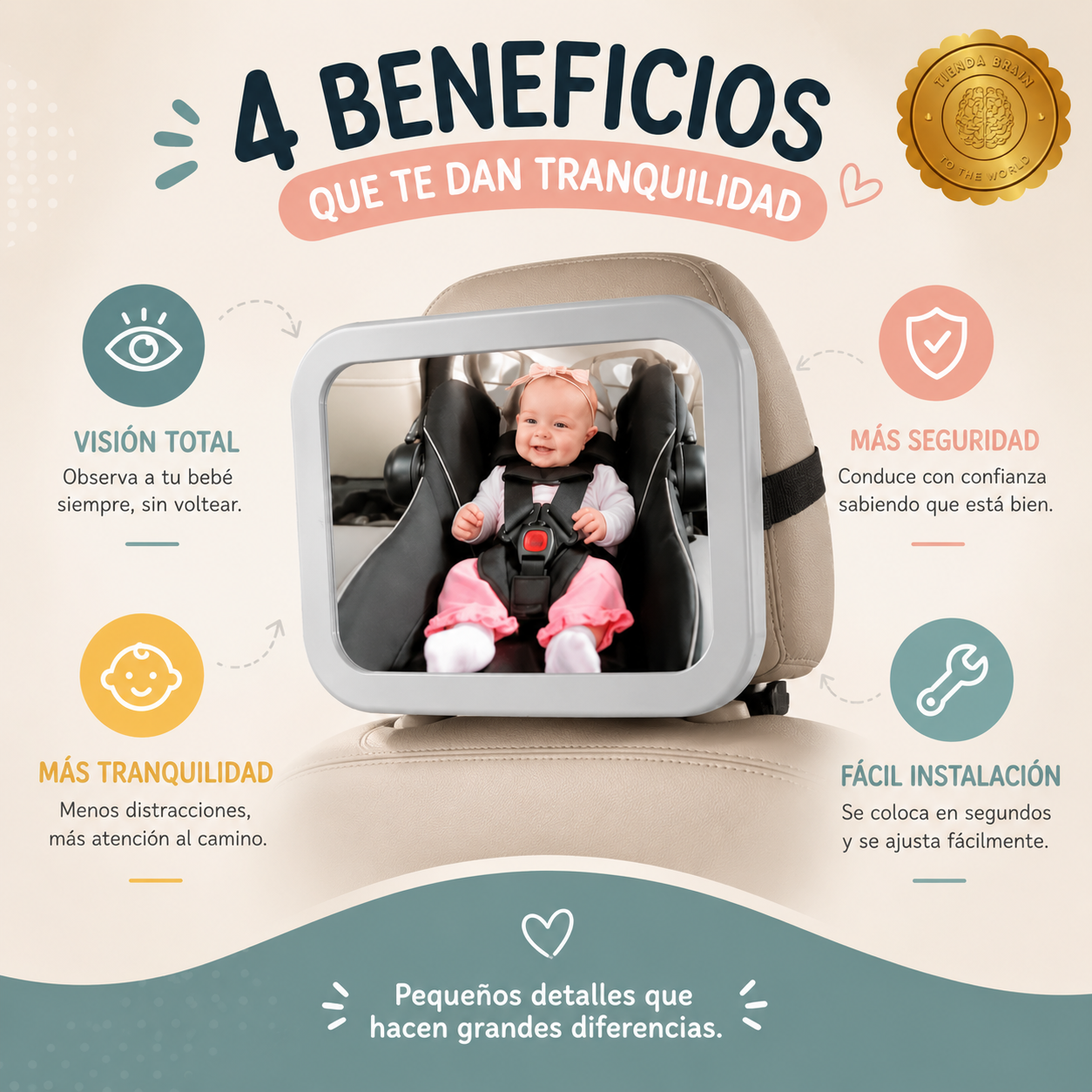SafeMirror™ 🍼🛡️ESPEJO BABY MIRROR ⭐⭐⭐⭐⭐