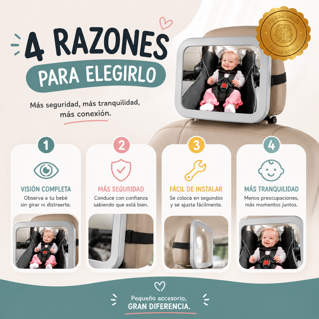 SafeMirror™ 🍼🛡️ESPEJO BABY MIRROR ⭐⭐⭐⭐⭐