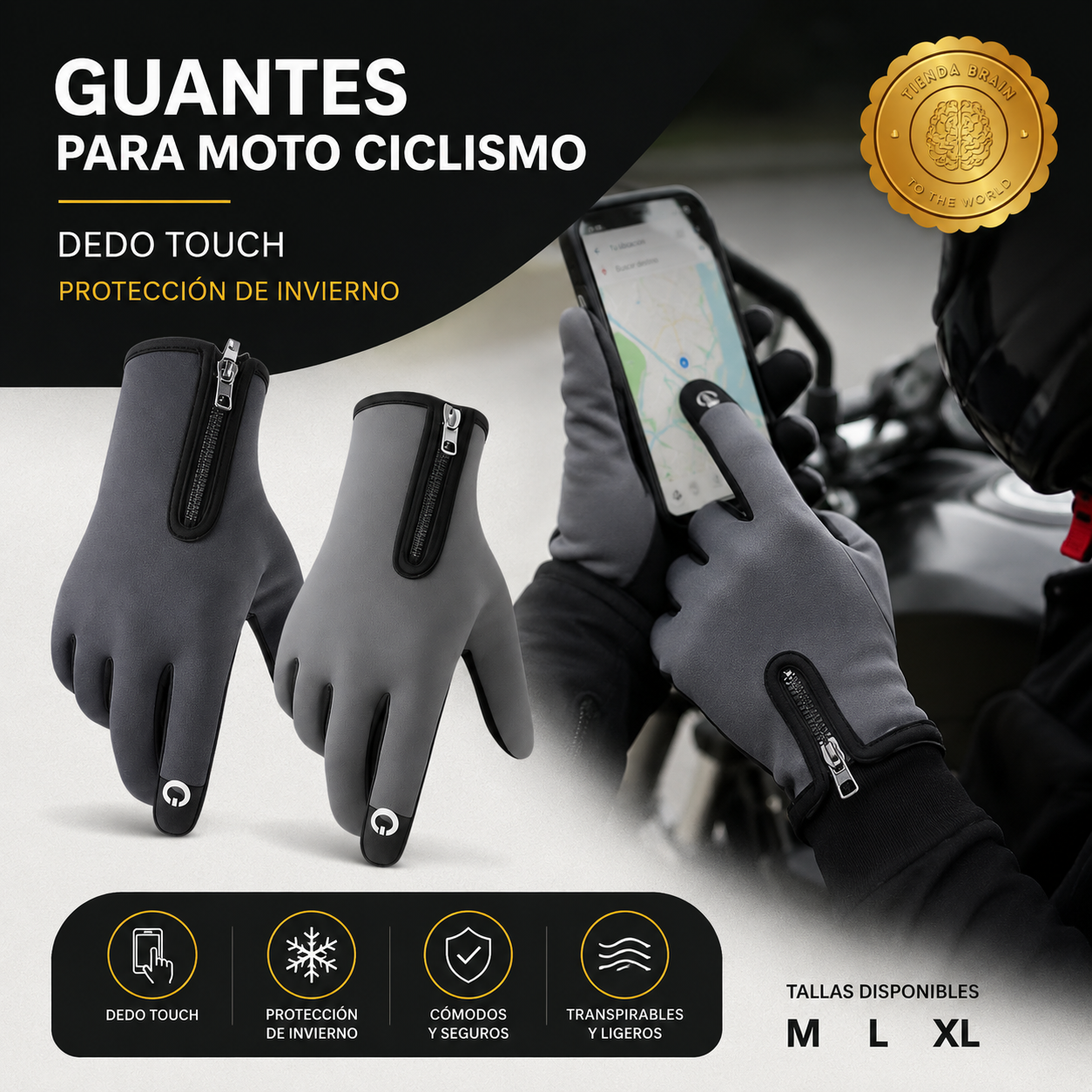 GloveShield™ 🧤🛡️Guantes Moto Ciclismo Protección Frio ⭐⭐⭐⭐⭐