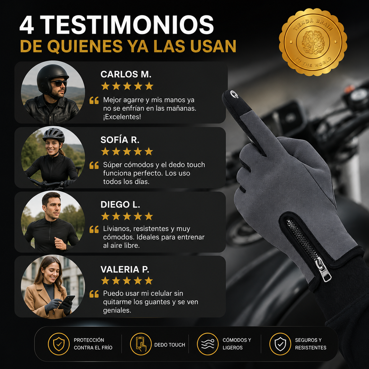 GloveShield™ 🧤🛡️Guantes Moto Ciclismo Protección Frio ⭐⭐⭐⭐⭐