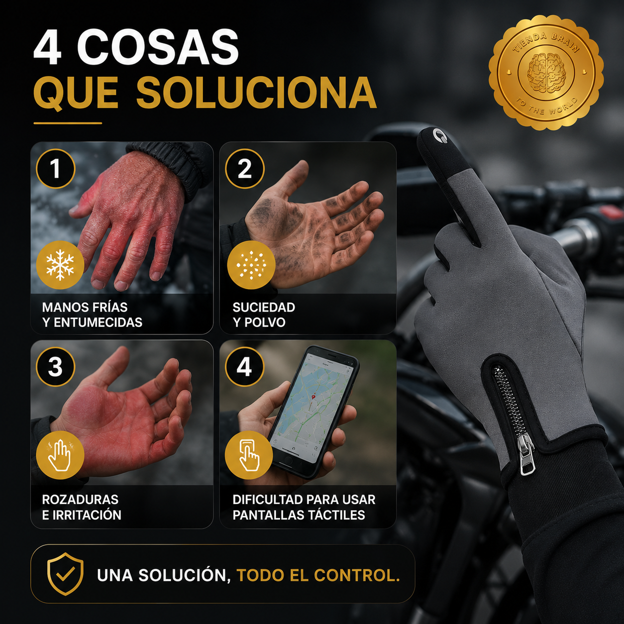 GloveShield™ 🧤🛡️Guantes Moto Ciclismo Protección Frio ⭐⭐⭐⭐⭐