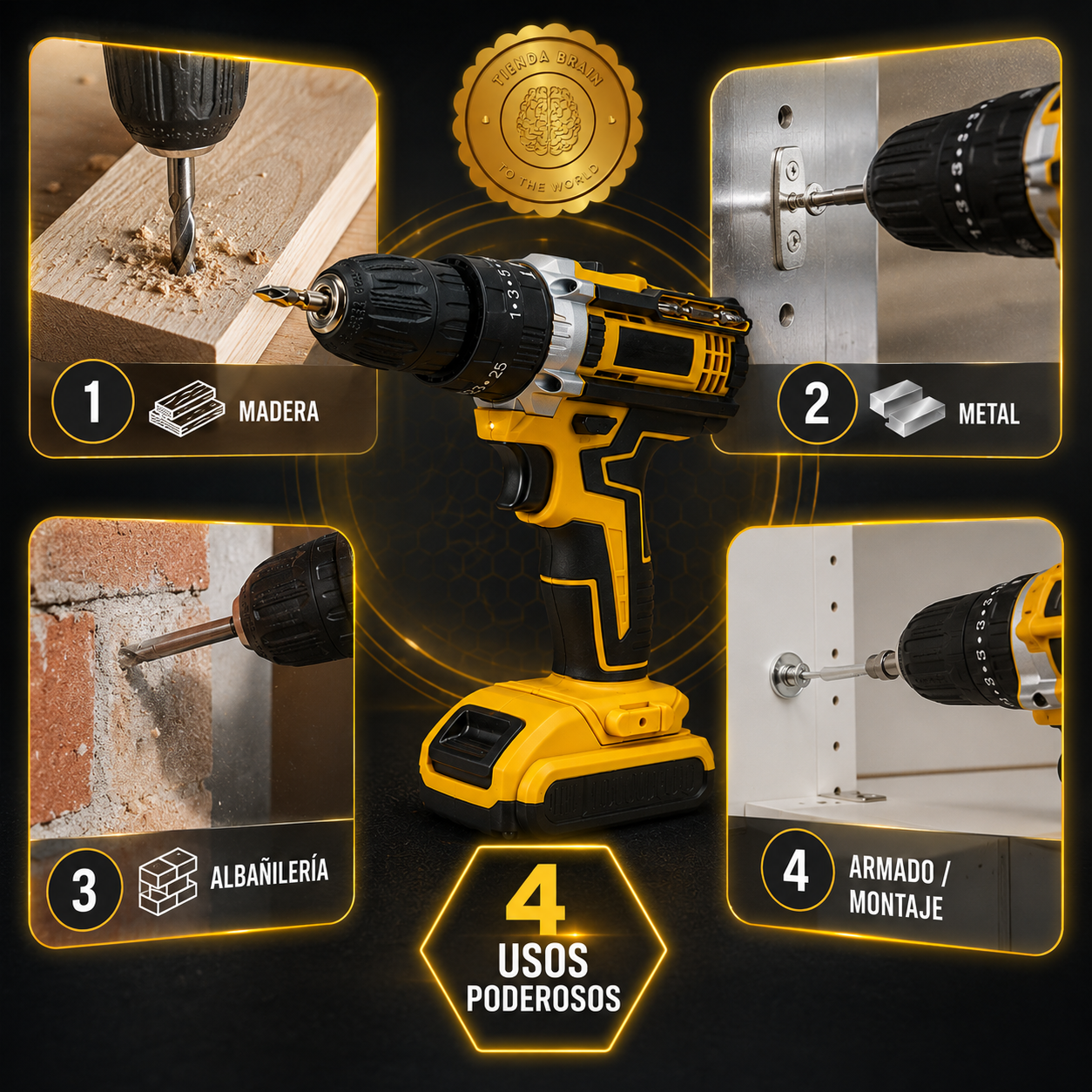 ⚡🔧 PowerDrill™: Taladro 48V Inalámbrico con 2 Baterías 🛠️🔋⭐⭐⭐⭐⭐
