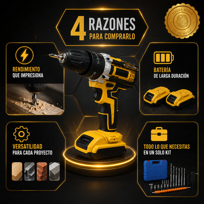 ⚡🔧 PowerDrill™: Taladro 48V Inalámbrico con 2 Baterías 🛠️🔋⭐⭐⭐⭐⭐