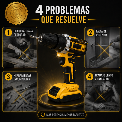 ⚡🔧 PowerDrill™: Taladro 48V Inalámbrico con 2 Baterías 🛠️🔋⭐⭐⭐⭐⭐