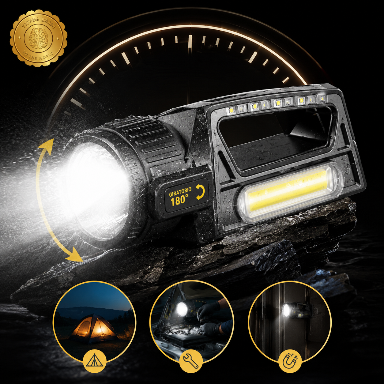 🔦🌞 SolarBeam™: Linterna Lámpara LED Recargable 🌿💡⭐⭐⭐⭐⭐