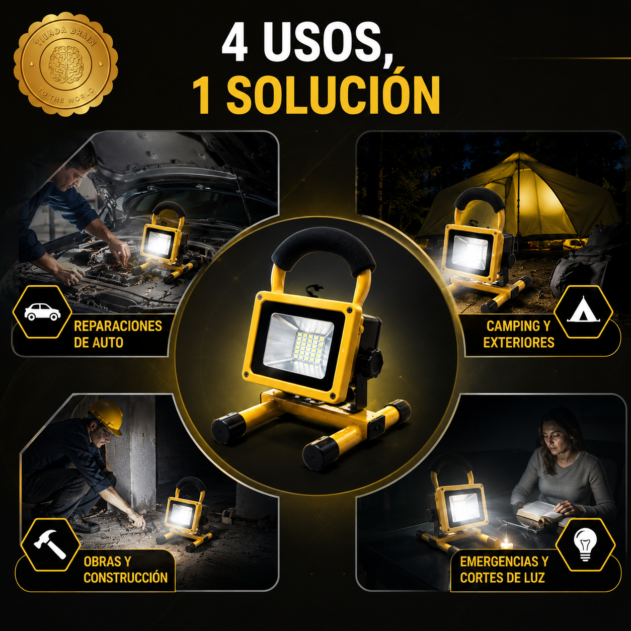 🔦✨ SpotGuard™ 100W Foco Reflector Portatil Con Baliza 100w ⭐⭐⭐⭐⭐