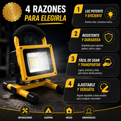 🔦✨ SpotGuard™ 100W Foco Reflector Portatil Con Baliza 100w ⭐⭐⭐⭐⭐
