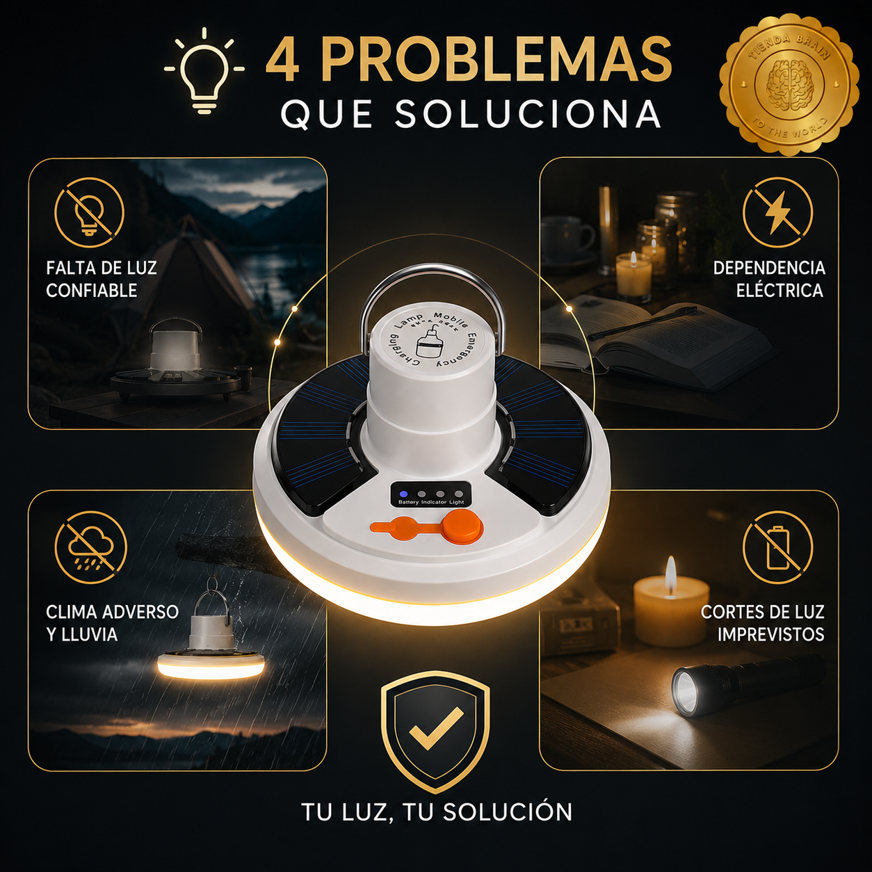 PowerGlow™ ⚡🌟X - Lámpara Solar de emergencia para EME ⭐⭐⭐⭐⭐