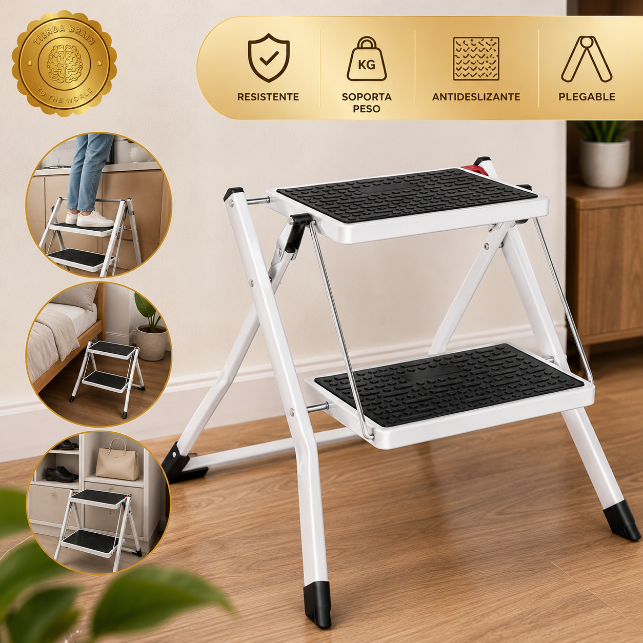 FlexiLadder™ 🛠️⬆️Escalera Multiuso Plegable 2 Peldaños ⭐⭐⭐⭐⭐