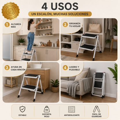 FlexiLadder™ 🛠️⬆️Escalera Multiuso Plegable 2 Peldaños ⭐⭐⭐⭐⭐
