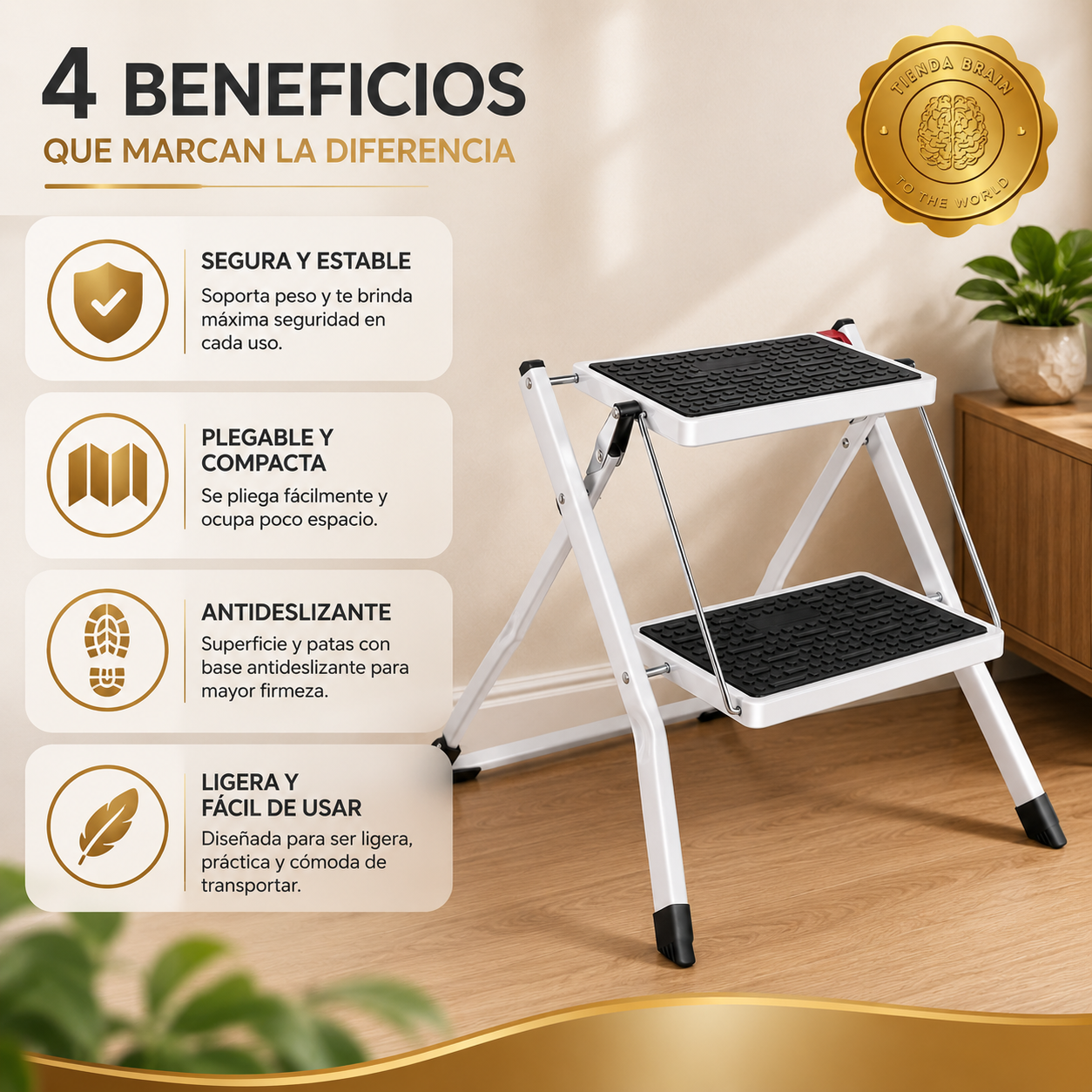 FlexiLadder™ 🛠️⬆️Escalera Multiuso Plegable 2 Peldaños ⭐⭐⭐⭐⭐