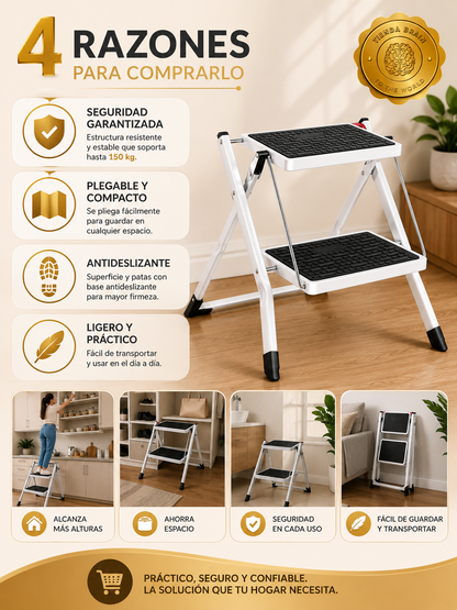FlexiLadder™ 🛠️⬆️Escalera Multiuso Plegable 2 Peldaños ⭐⭐⭐⭐⭐