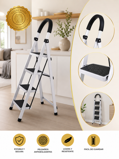 FoldMaster™ 🧰🔧Escalera Plegable 4 Peldaños Kingshouse ⭐⭐⭐⭐⭐