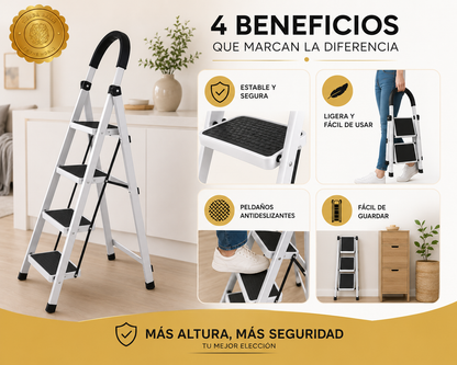 FoldMaster™ 🧰🔧Escalera Plegable 4 Peldaños Kingshouse ⭐⭐⭐⭐⭐