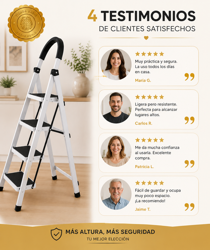 FoldMaster™ 🧰🔧Escalera Plegable 4 Peldaños Kingshouse ⭐⭐⭐⭐⭐
