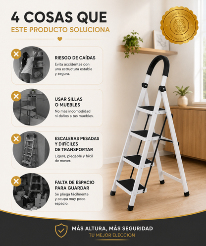 FoldMaster™ 🧰🔧Escalera Plegable 4 Peldaños Kingshouse ⭐⭐⭐⭐⭐