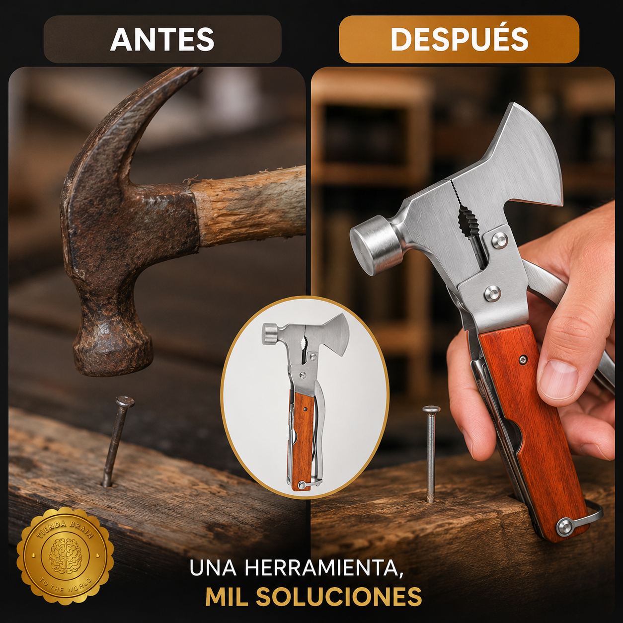 SurvivorTool™ 🔧🌲Hacha multifunción 9 en 1 ⭐⭐⭐⭐⭐