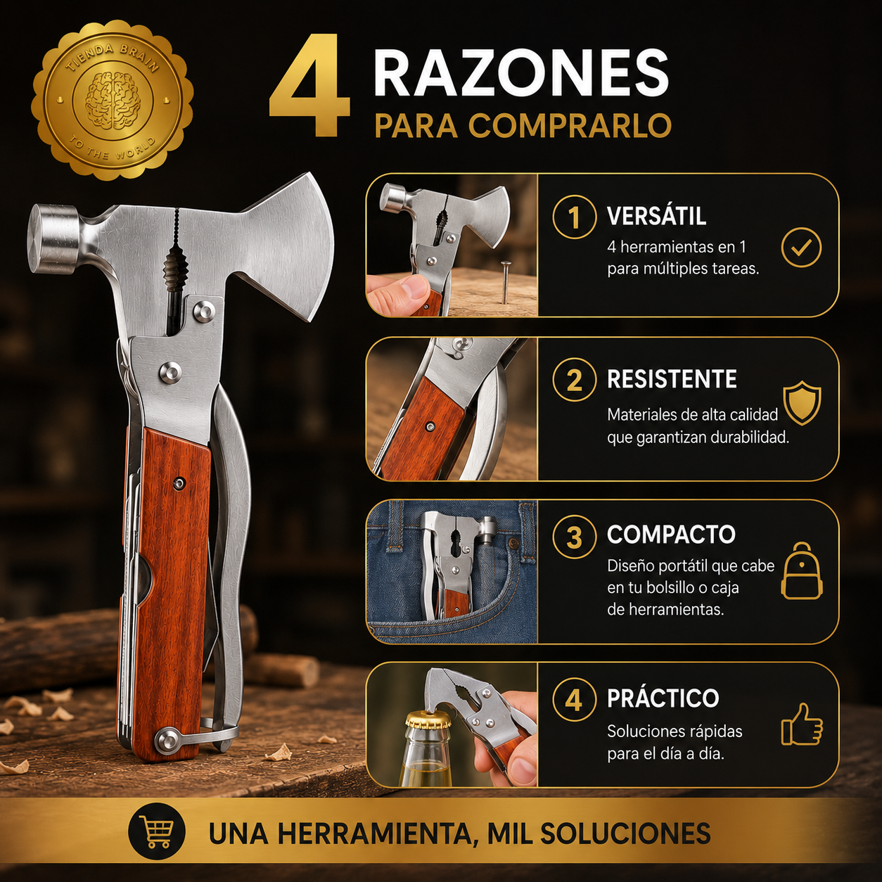 SurvivorTool™ 🔧🌲Hacha multifunción 9 en 1 ⭐⭐⭐⭐⭐