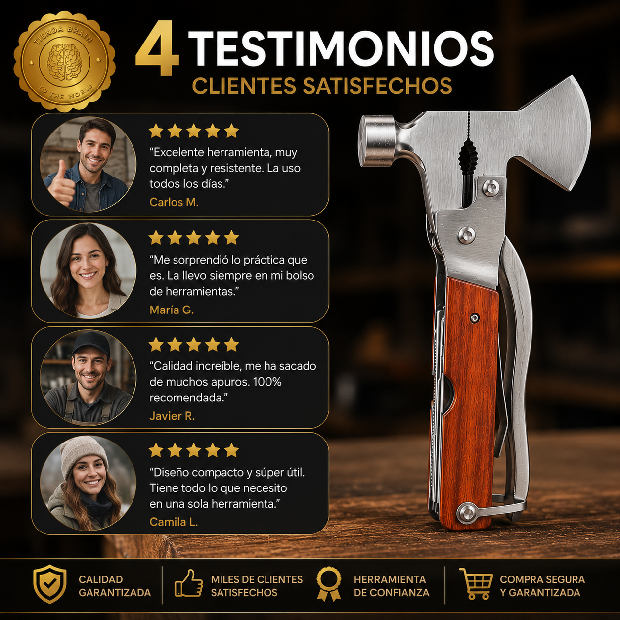 SurvivorTool™ 🔧🌲Hacha multifunción 9 en 1 ⭐⭐⭐⭐⭐