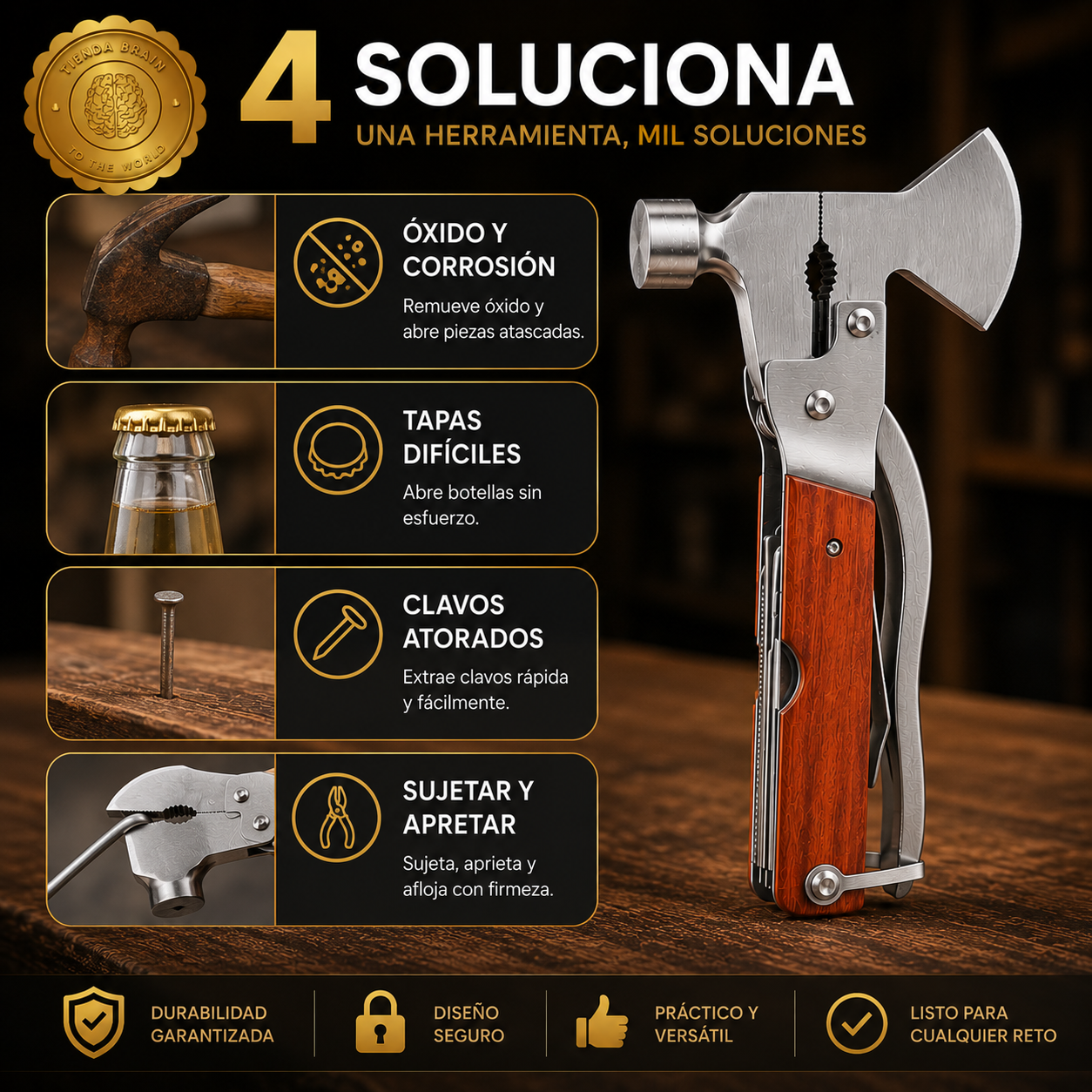 SurvivorTool™ 🔧🌲Hacha multifunción 9 en 1 ⭐⭐⭐⭐⭐