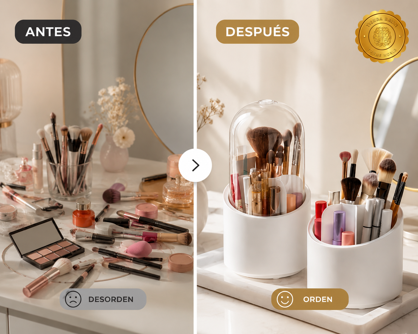 BeautyTurn™ 💋🌀Organizador brochas de maquillaje 360⭐⭐⭐⭐⭐