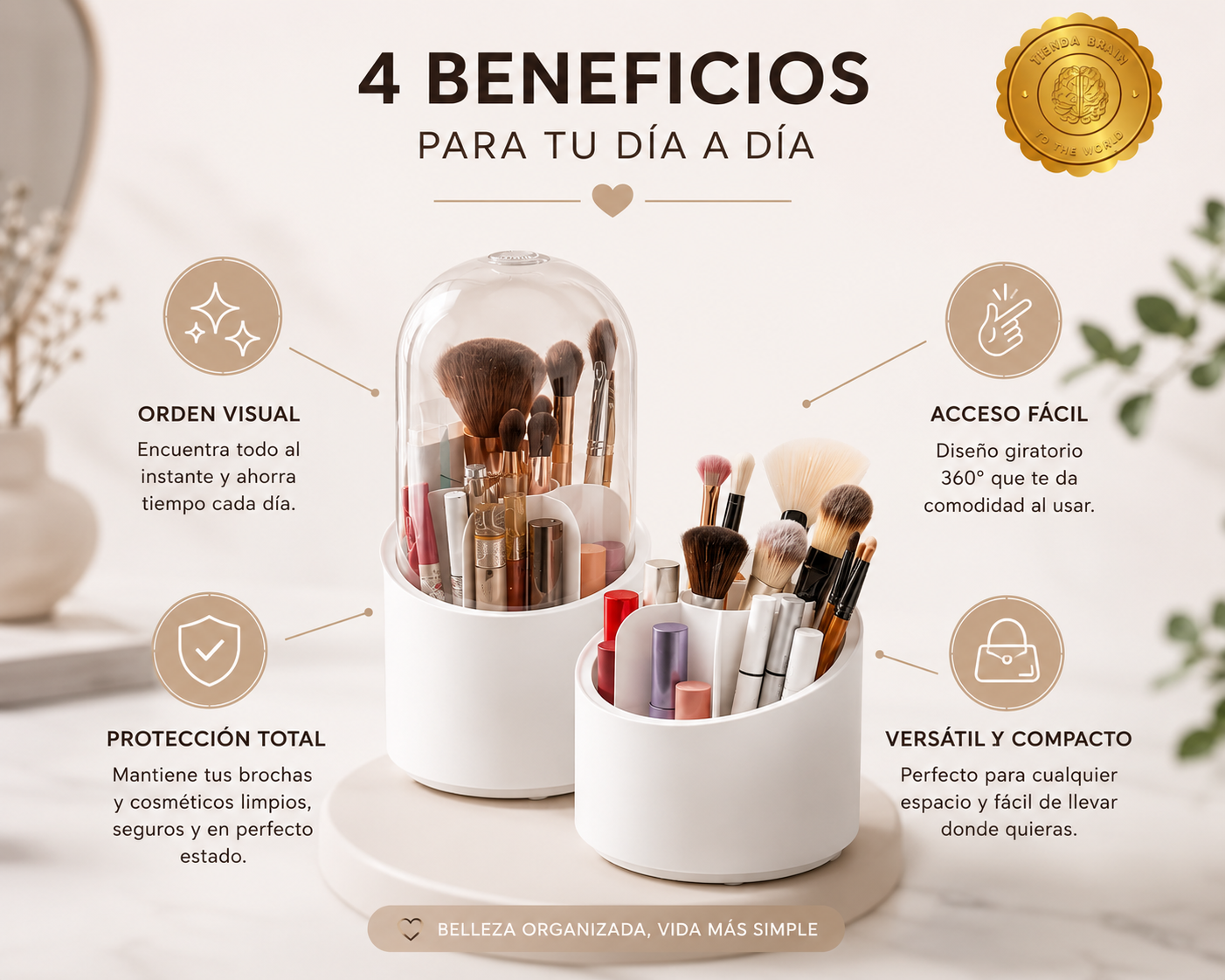 BeautyTurn™ 💋🌀Organizador brochas de maquillaje 360⭐⭐⭐⭐⭐