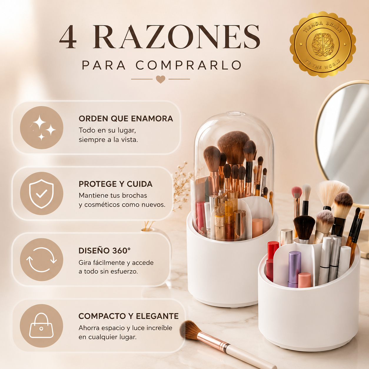 BeautyTurn™ 💋🌀Organizador brochas de maquillaje 360⭐⭐⭐⭐⭐