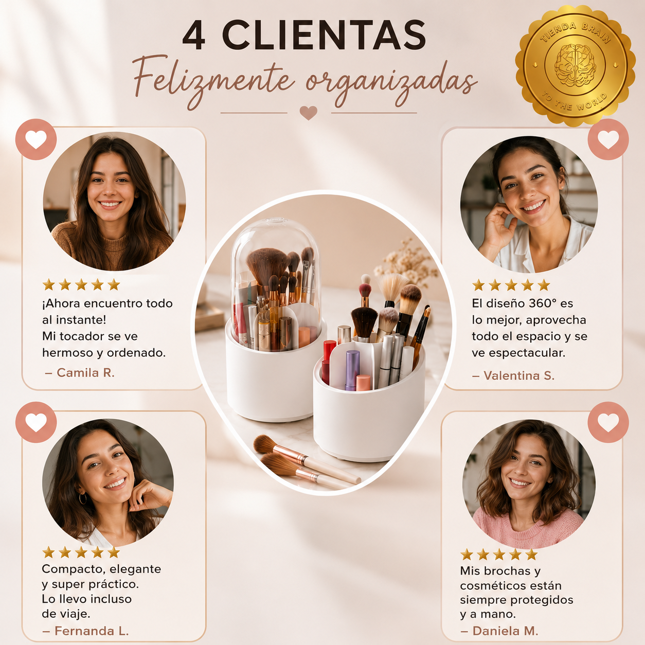 BeautyTurn™ 💋🌀Organizador brochas de maquillaje 360⭐⭐⭐⭐⭐
