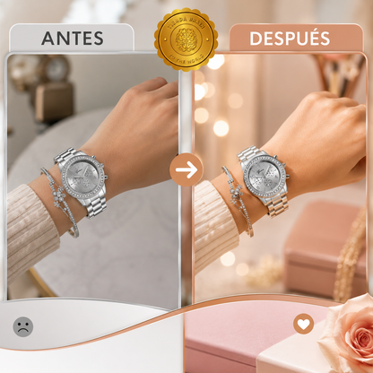 DivinaHora™ 💖⏳Set Reloj Clásico+ Pulsera Para Mujer⭐⭐⭐⭐⭐