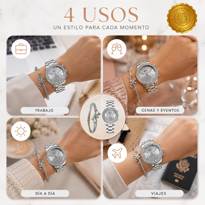 DivinaHora™ 💖⏳Set Reloj Clásico+ Pulsera Para Mujer⭐⭐⭐⭐⭐
