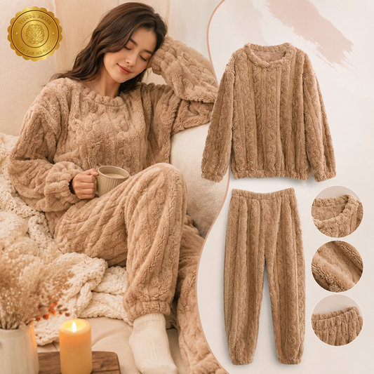 WarmTrend™ 🔥🧥L - Pijama Conjunto Invierno Mujer Trenz ⭐⭐⭐⭐⭐