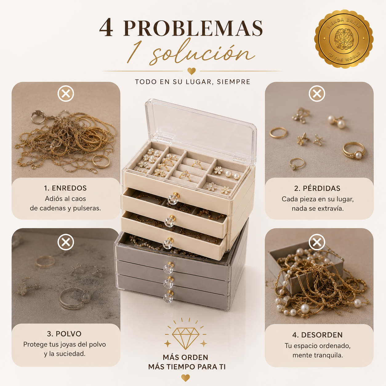 GlamTower™ 👑📦💫Joyero 3 Pisos⭐⭐⭐⭐⭐