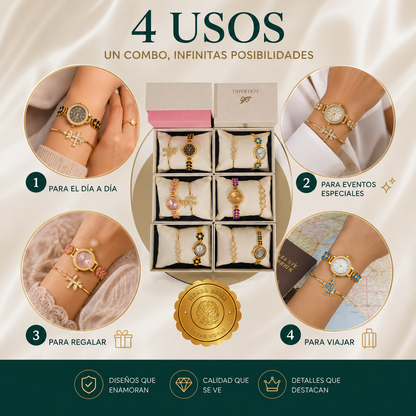 LuxeBelleza™💐⌚️📿Set Reloj De Lujo Dama +Pulsera⭐⭐⭐⭐⭐