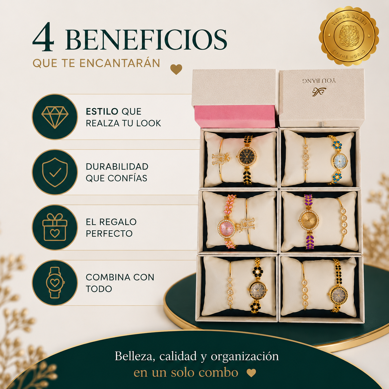 LuxeBelleza™💐⌚️📿Set Reloj De Lujo Dama +Pulsera⭐⭐⭐⭐⭐