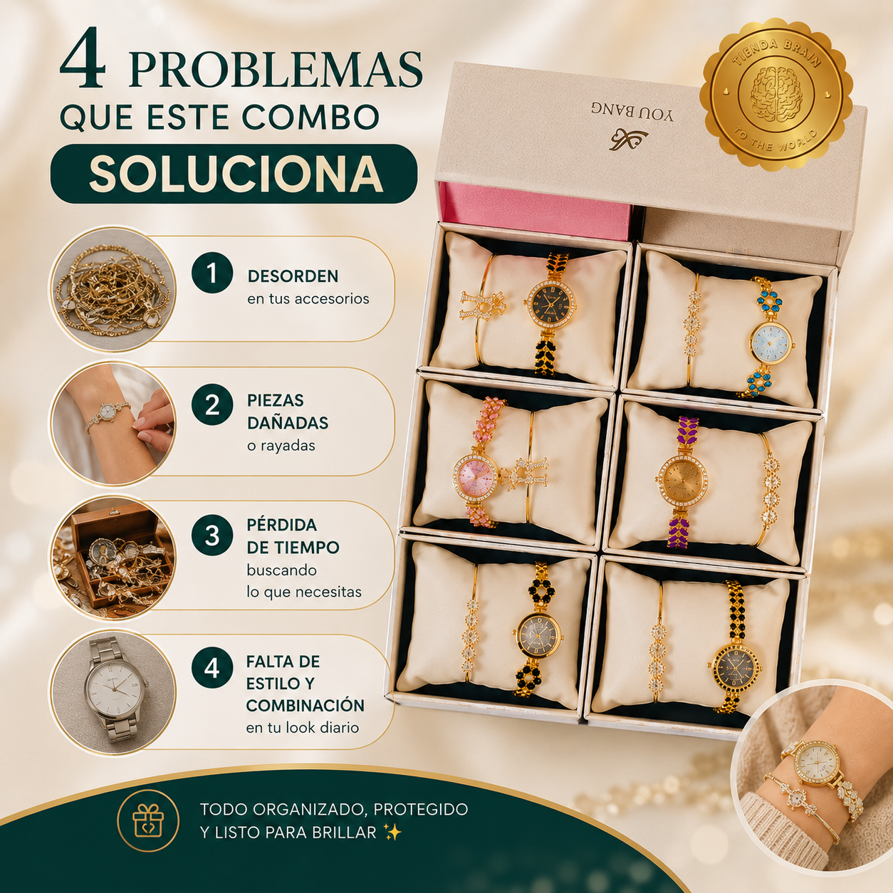 LuxeBelleza™💐⌚️📿Set Reloj De Lujo Dama +Pulsera⭐⭐⭐⭐⭐