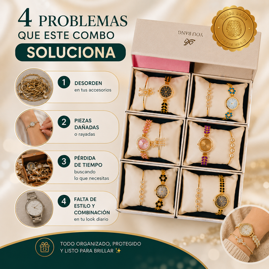 LuxeBelleza™💐⌚️📿Set Reloj De Lujo Dama +Pulsera⭐⭐⭐⭐⭐