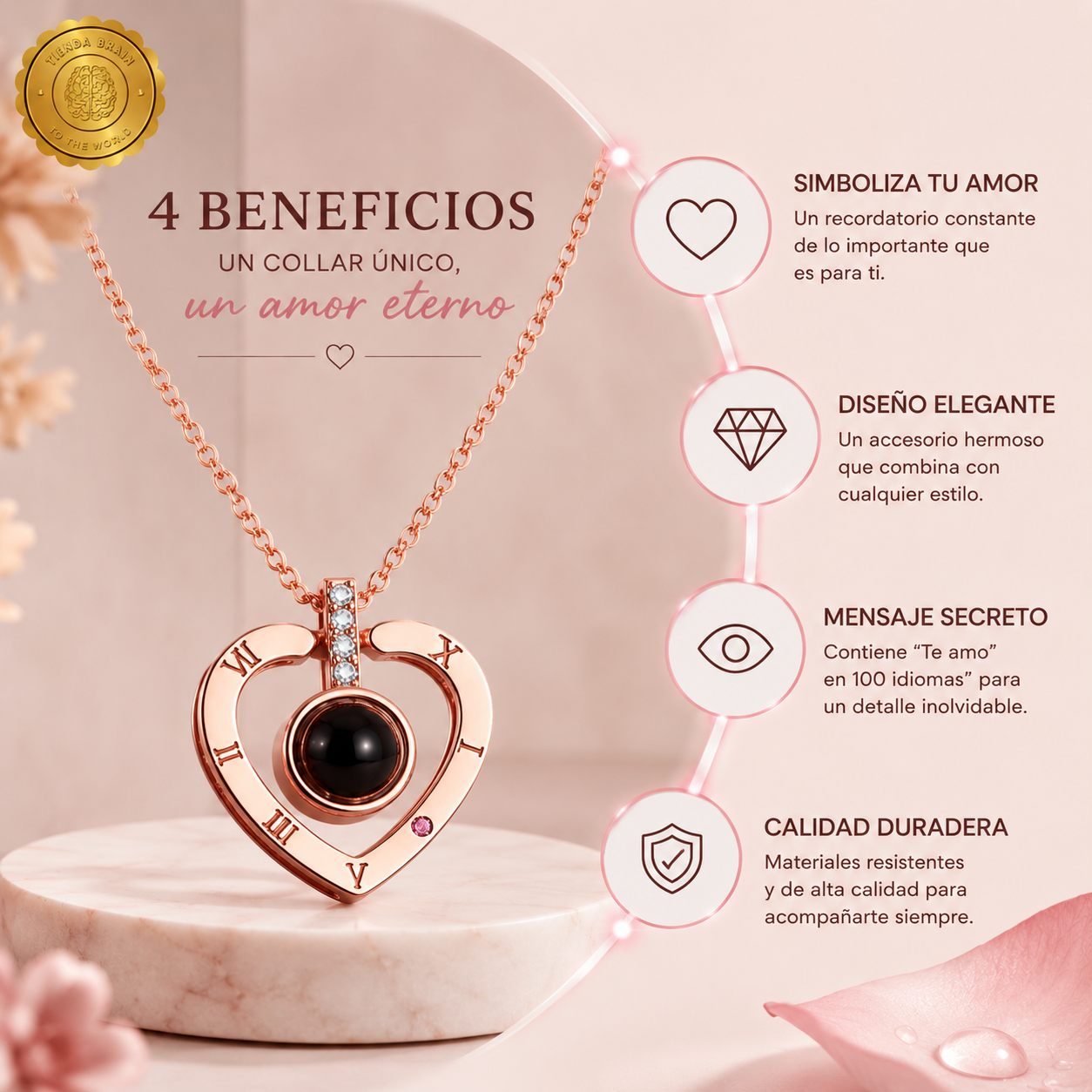 ❤️🌎 ReflectLove™ Collar Reflectante Te Amo 100 idiomas⭐⭐⭐⭐⭐