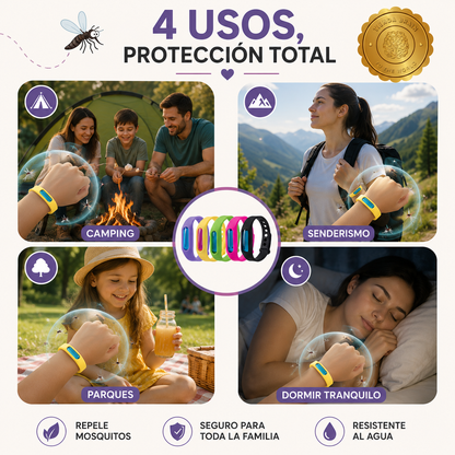 🦟🌿 SafeWrap™ Pack 10 Pulsera Repelente de Mosquitos⭐⭐⭐⭐⭐