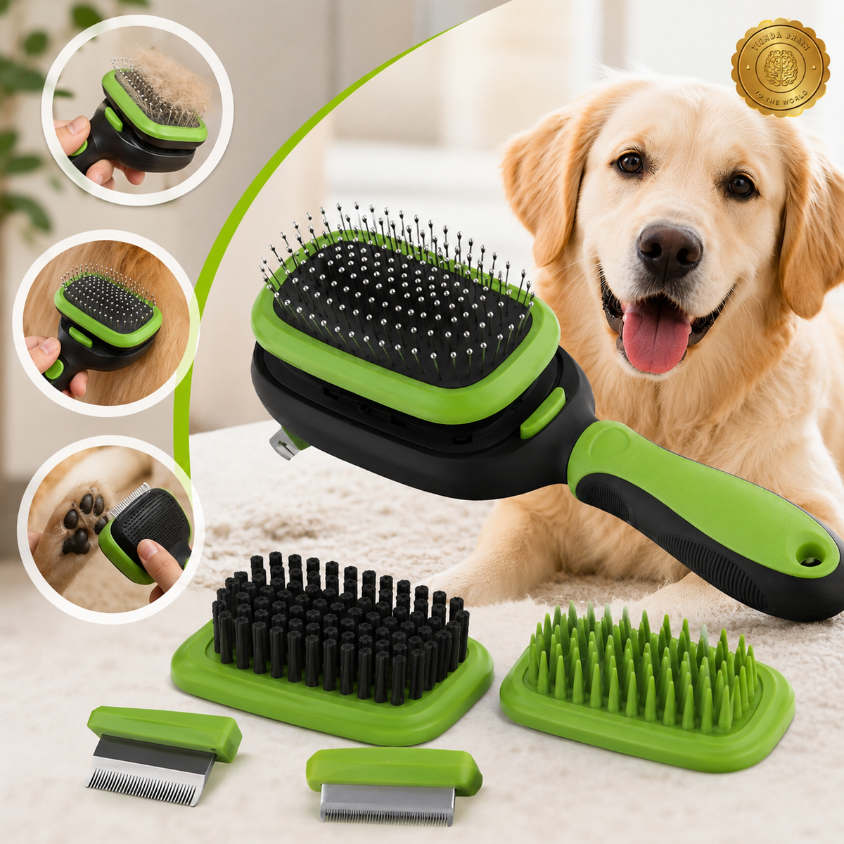 PawGroom™ 🐾🧼🖐️KIT DE CEPILLO PARA MASCOTAS 5 EN 1⭐⭐⭐⭐⭐