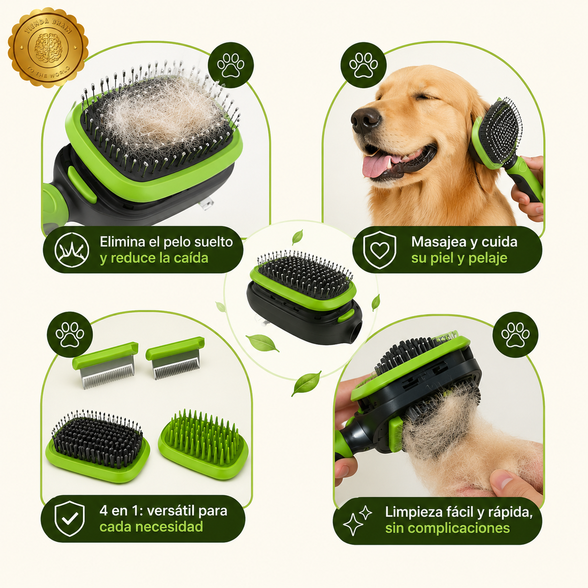 PawGroom™ 🐾🧼🖐️KIT DE CEPILLO PARA MASCOTAS 5 EN 1⭐⭐⭐⭐⭐