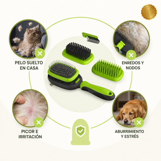 PawGroom™ 🐾🧼🖐️KIT DE CEPILLO PARA MASCOTAS 5 EN 1⭐⭐⭐⭐⭐